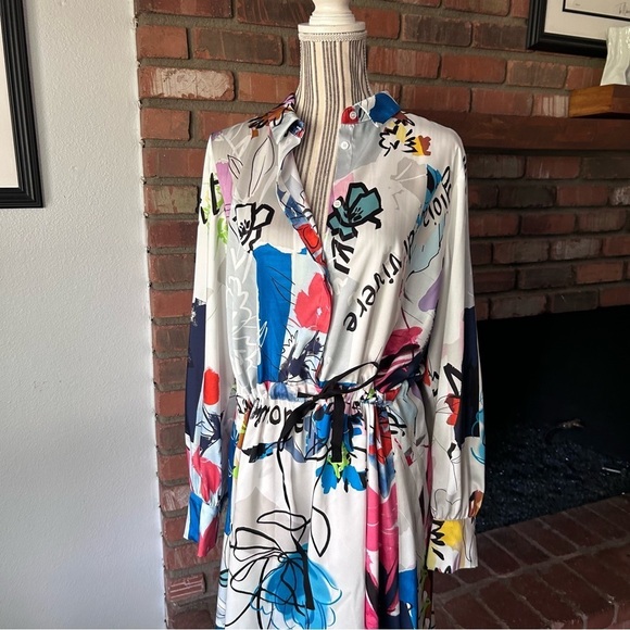NWT MARELLA Alcuno Graphic Print Mini Shirt Dress Sz 14 US - Picture 5 of 15